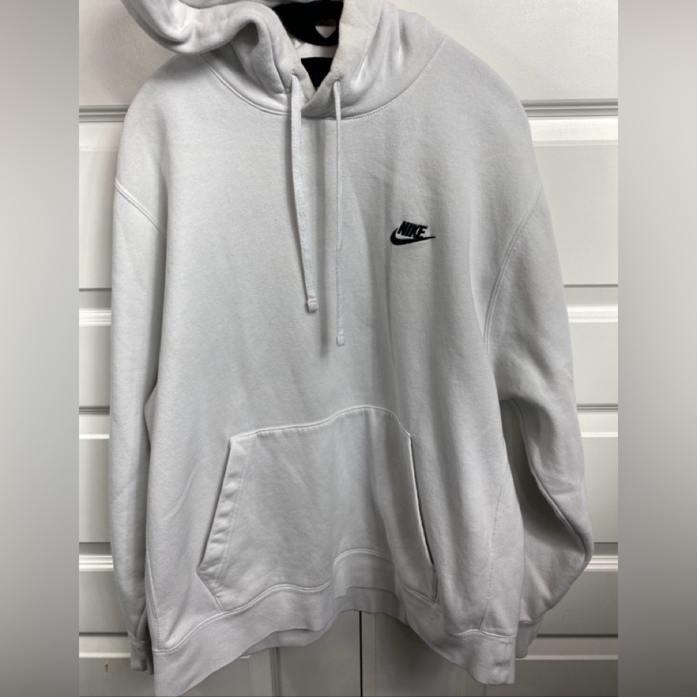 Vintage Nike Hooded Sweatshirt Men’s XL Swoosh Y2K Hood Extra Large White